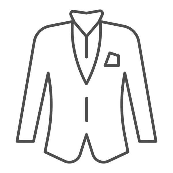 Blazer icono de línea delgada. Ilustración vectorial chaqueta aislada en blanco. Ropa formal diseño de estilo de esquema, diseñado para la web y la aplicación. Eps 10 . — Vector de stock