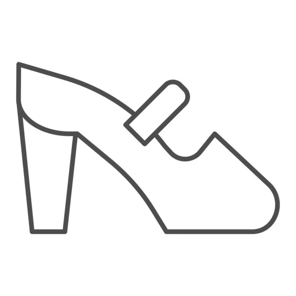 ハイヒールの細い線のアイコン。白に隔離された女性の靴のベクトルイラスト。ウェブとアプリのために設計された履物アウトラインスタイルのデザイン。Eps 10. — ストックベクタ