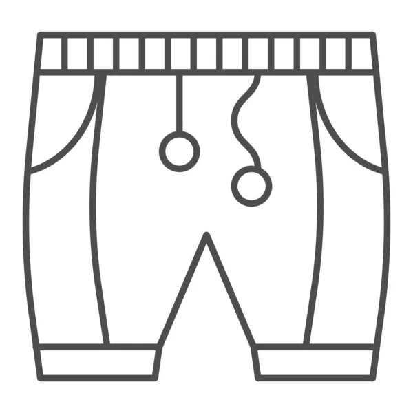 Мужчины шорты тонкая линия икона. Векторная иллюстрация брюк изолирована на белом. Спортивные шорты создают стиль дизайна, предназначенный для веб-сайтов и приложений. Eps 10 . — стоковый вектор