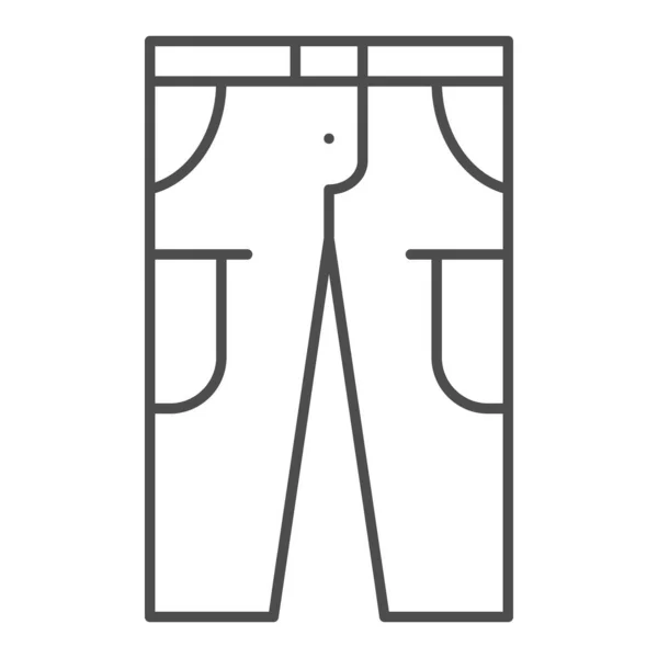 Broek dunne lijn pictogram. Broeken vector illustratie geïsoleerd op wit. Jeans outline stijl ontwerp, ontworpen voor web en app. Eps 10. — Stockvector
