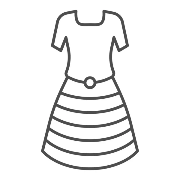 Dress thin line icon. Lady clothes vector illustration isolated on white. Gown outline style design, designed for web and app. Eps 10. — Stock Vector
