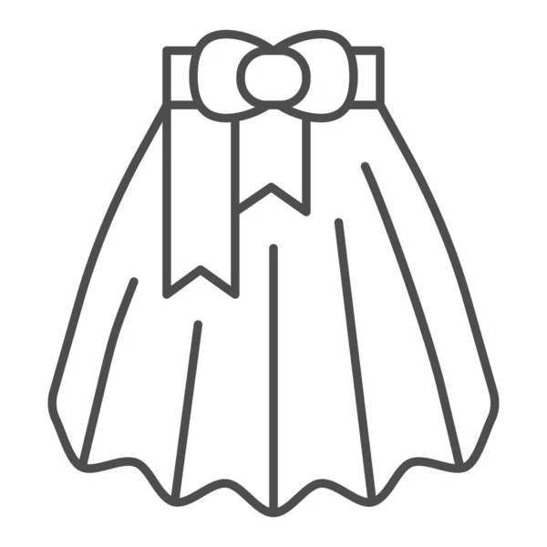 Icono de línea delgada falda. Lady ilustración vectorial de ropa aislada en blanco. Diseño de estilo de contorno de moda femenina, diseñado para web y aplicación. Eps 10 . — Vector de stock