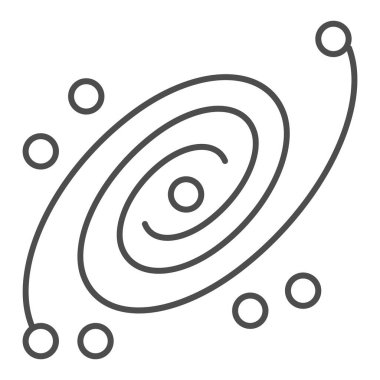 Galaksi ince çizgi simgesi. Beyaz üzerine izole edilmiş evren vektör illüstrasyonu. Uzay ana hatları tasarımı, web ve uygulama için tasarlandı. Eps 10.