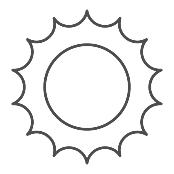 Иконка тонкой линии солнца. Иллюстрация звездного вектора изолирована на белом. Sunshine outline style design, designed for web and app. Eps 10 . — стоковый вектор