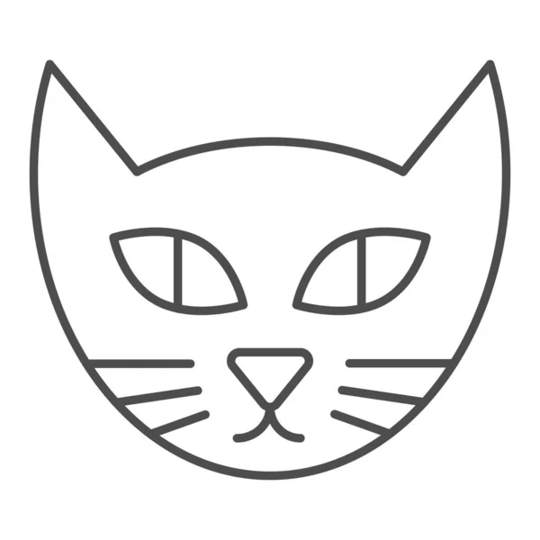 Black cat with arched back line and solid icon, halloween concept