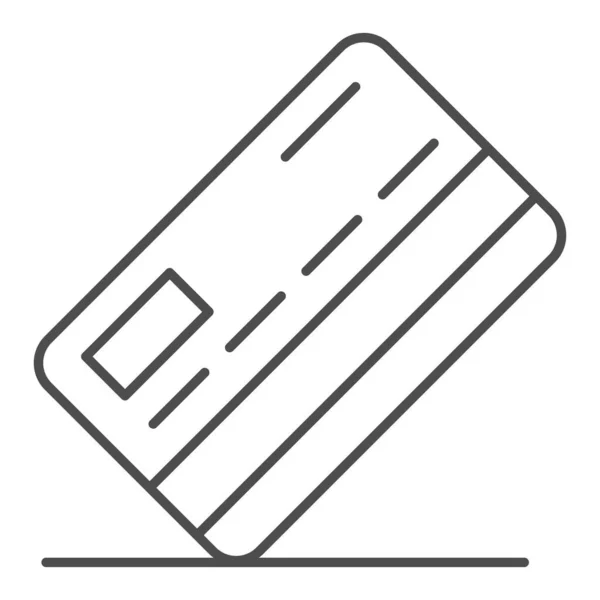 Creditcard dunne lijn pictogram. Betalingsvector illustratie geïsoleerd op wit. Pay outline stijl ontwerp, ontworpen voor web en app. Eps 10. — Stockvector