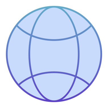 Küresel ağ düz simgesi. Dünyaca ünlü mavi ikonlar modayı takip ediyor. Gezegen gradyanı tasarımı, web ve uygulama için tasarlandı. Eps 10.