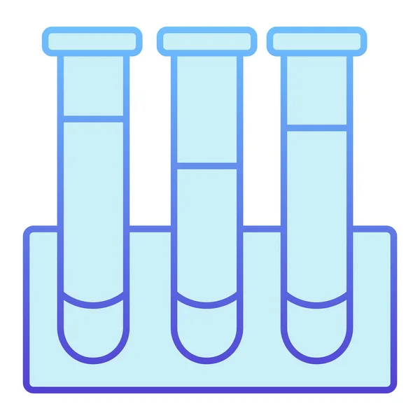 Ícone plano de frasco químico. Ampolas de vidro ícones azuis em estilo moderno plana. Tubos de química design estilo gradiente, projetado para web e app. Eps 10 . —  Vetores de Stock