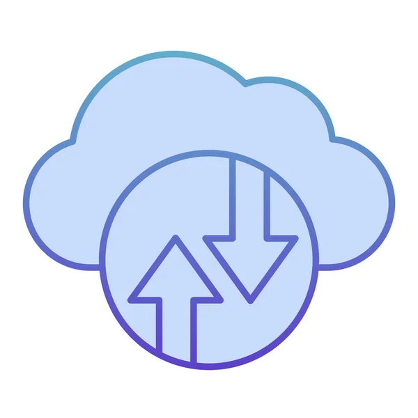 Хмарні обчислення плоскої піктограми. Хмарний хостинг синіх піктограм в стилі модний плоский. Концепція градієнтного стилю хмари даних, розроблена для веб та додатків. Епс 10 . — стоковий вектор