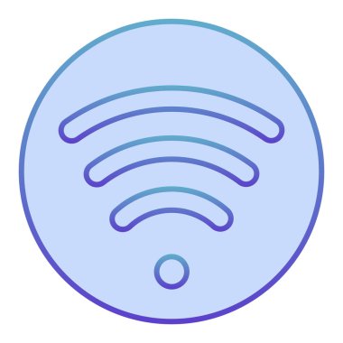 Wi fi düz simge. Moda düz stil kablosuz ağ mavi simgeleri. Web ve uygulama için tasarlanmış kablosuz internet gradyan tasarımı. Eps 10.