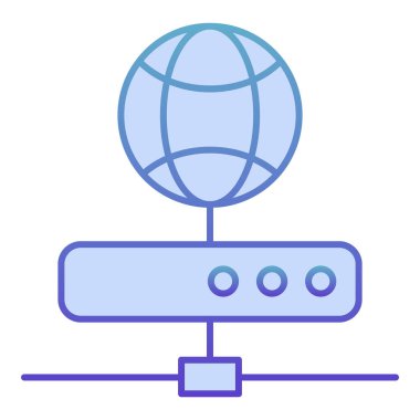Sunucu düz simgesi. Ağ depolama mavi simgeleri modada düz. Datacenter gradyan stil tasarımı, web ve uygulama için tasarlandı. Eps 10.