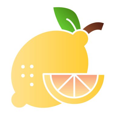 Limonlu simge. Ekşi meyve rengi simgeleri son moda düz stilde. Vitamin gradyan tasarımı, web ve uygulama için tasarlandı. Eps 10.