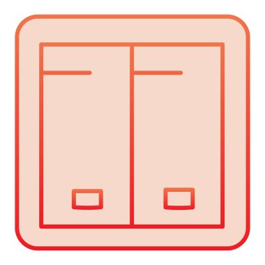 Işık düğmesi düz simgesi. Elektrik, modaya uygun düz stil olarak kırmızı simgeleri değiştirir. Ağ ve uygulama için tasarlanmış gradyan stil tasarımı. Eps 10.