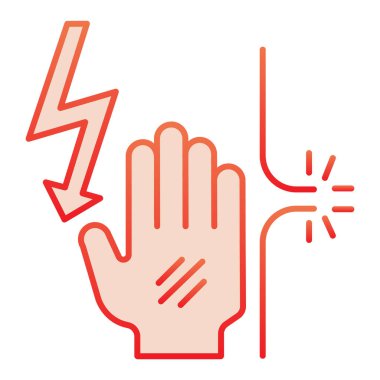 Elektrik kontak düz simge bağlantısını kes. Güç teması, düz stil olarak kırmızı simgeleri kırıyor. Ağ ve uygulama için tasarlanmış gradyan biçim tasarımını iptal et. Eps 10.