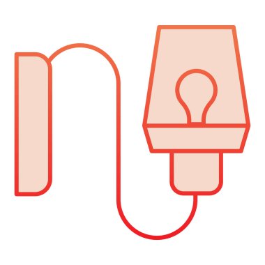 Duvar lambası yassı ikonu. Duvar ışığı dekorasyonu kırmızı simgeler moda düz stil. Sütyen ışığı gradyan tasarımı, web ve uygulama için tasarlanmış. Eps 10.