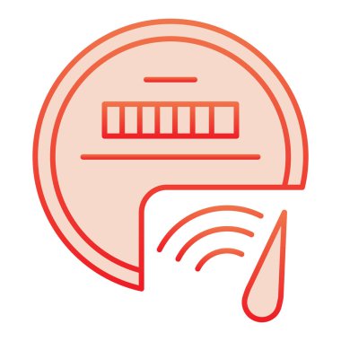 Enerji sayacı düz simgesi. Elektrik Ölçüm Kutusu kırmızı simgeleri modaya uygun düz stil. Bağlantı gradyanı tasarımı, web ve uygulama için tasarlandı. Eps 10.