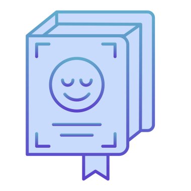 Kapalı kitap yassı ikonu. Düz moda edebiyat mavi simgeleri. Ağ ve uygulama için tasarlanmış ders kitabı gradyan stili tasarımı. Eps 10.