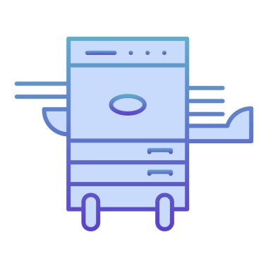 Yazıcı düz simgesini kopyala. Çok fonksiyonlu lazer yazıcı mavi simgeleri modada düz. Lazer baskı cihazı gradyan tasarımı, web ve uygulama için tasarlandı. Eps 10.