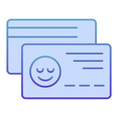 Kartvizitin düz simgesi. Bilgi kartı mavi simgeleri modaya uygun düz stil. Kimlik kartı gradyan tasarımı, web ve uygulama için tasarlandı. Eps 10.