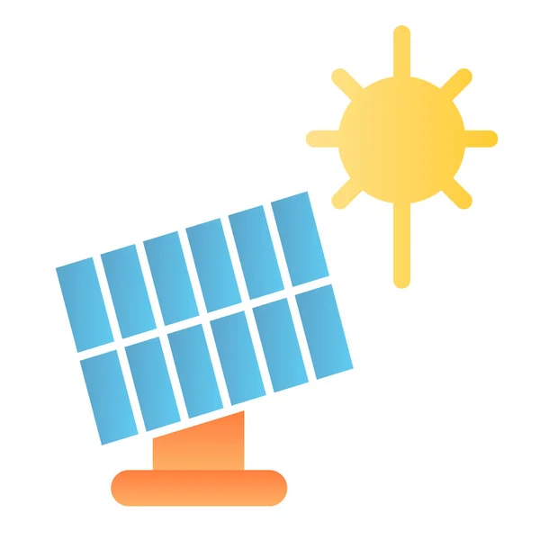 ソーラーパネルフラットアイコン。トレンディーなフラットスタイルで太陽エネルギー色のアイコン。Webやアプリ用に設計された太陽光発電勾配スタイルのデザイン。Eps 10. — ストックベクタ