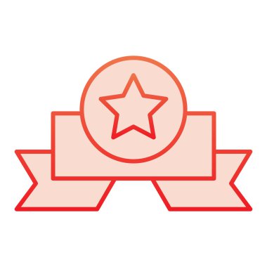 Yıldız madalyası ikonu. Modayı takip eden düz stil kırmızı ikonlar. Ödüllü gradyan tarzı tasarım, web ve uygulama için tasarlandı. Eps 10.