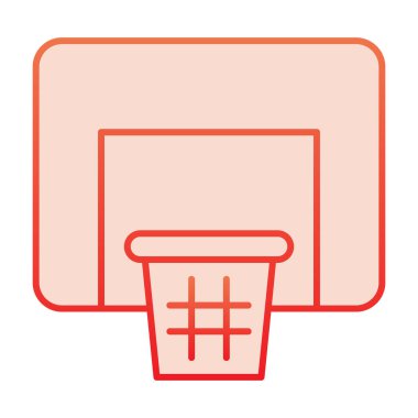 Basketbol net düz ikonu. Basket kırmızı simgeleri düz moda. Basketbol ekipmanları gradyan stil tasarımı, web ve uygulama için tasarlandı. Eps 10.