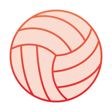 Voleybol düz ikonu. Spor malzemeleri kırmızı simgeler moda düz stil. Oyun topu gradyan tasarımı, web ve uygulama için tasarlandı. Eps 10.