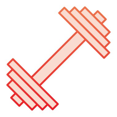 Dumbbell yassı ikonu. Ağırlık kırmızı simgeleri düz moda. Vücut geliştirme ekipmanları gradyan stil tasarımı, web ve uygulama için tasarlandı. Eps 10.