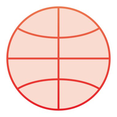 Basketbol topu düz ikonu. Son moda düz stil spor topu kırmızı simgeleri. Oyun ekipmanları gradyan stil tasarımı, web ve uygulama için tasarlandı. Eps 10.