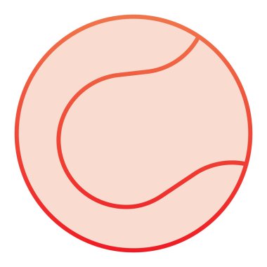 Beyzbol topu düz ikonu. Oyun topu kırmızı simgeleri modaya uygun düz stilde. Spor topu gradyan stili tasarımı, web ve uygulama için tasarlandı. Eps 10.