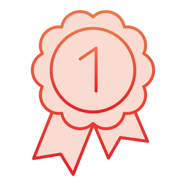 Belöna platt ikon. Rund medalj med band röda ikoner i trendig platt stil. Utmärkelse lutning stil design, utformad för webb och app. Eps 10. — Stock vektor