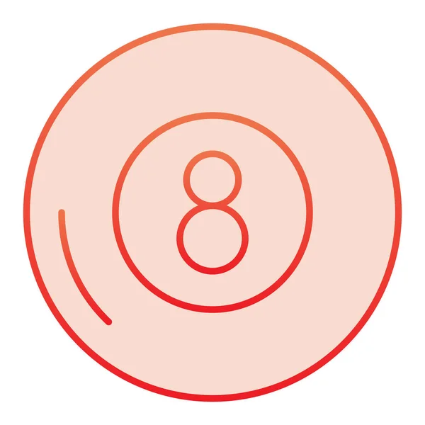 台球扁平图标。台球红色图标在流行的扁平风格。八球渐变风格的设计,专为网页和应用程序设计.Eps 10. — 图库矢量图片