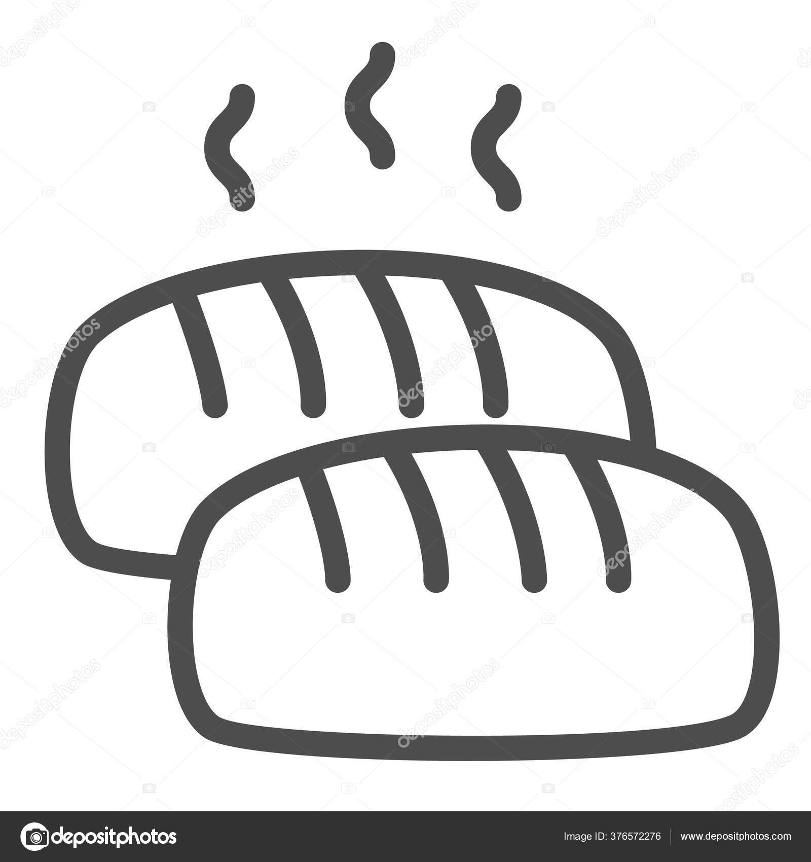 Значок Горячей Линии Буханки, Концепция Пекарни, Хлеб С Паровым.