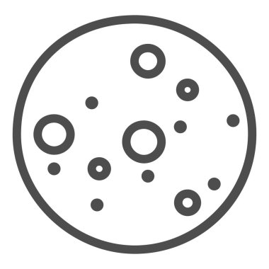 Kurabiye çizgisi simgesi, şekerleme konsepti, beyaz arka planda kurabiyeler, mobil konsept ve web tasarımı için ana hatlı çikolatalı kurabiye ikonu. Vektör grafikleri.