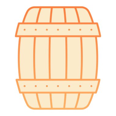 Tahta varil düz ikon. Bira fıçısı, düz moda turuncu ikonlar. Fıçı gradyan tasarımı, web ve uygulama için tasarlanmış. Eps 10.