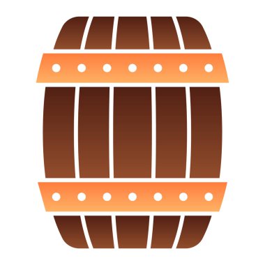 Tahta varil düz ikon. Bira rengi ikonlarının son moda düz stili fıçıları. Fıçı gradyan tasarımı, web ve uygulama için tasarlanmış. Eps 10.