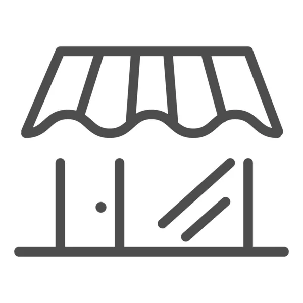 Значок фасадной линии магазина, концепция хлебобулочных изделий, вывеска на белом фоне, иконка магазина хлеба в стиле набросков для мобильной концепции и веб-дизайна. Векторная графика . — стоковый вектор