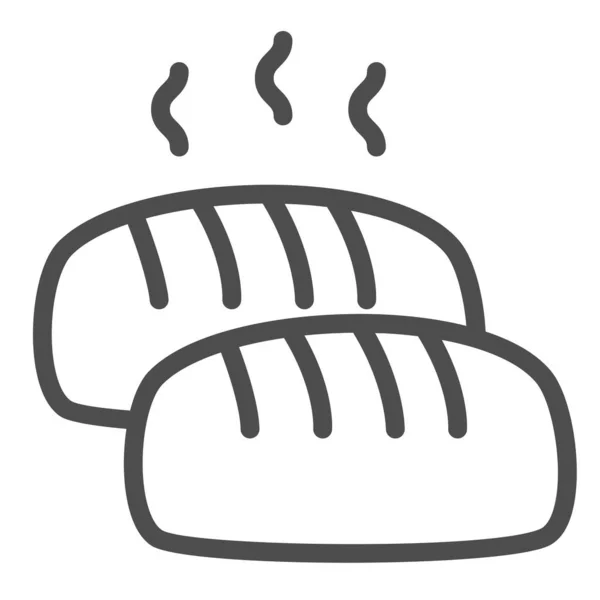 Hot Laaf Line Symbol, Bäckereikonzept, Brot mit Dampfzeichen auf weißem Hintergrund, Laib Brot Symbol in Umriss Stil für mobiles Konzept und Web-Design. Vektorgrafik. — Stockvektor