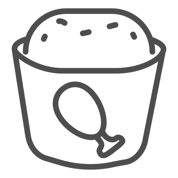 Значок линии мясных кексов, концепция пекарни, кекс с куриной вывеской на белом фоне, иконка кексов быстрого питания в стиле набросков для мобильной концепции и веб-дизайна. Векторная графика . — стоковый вектор