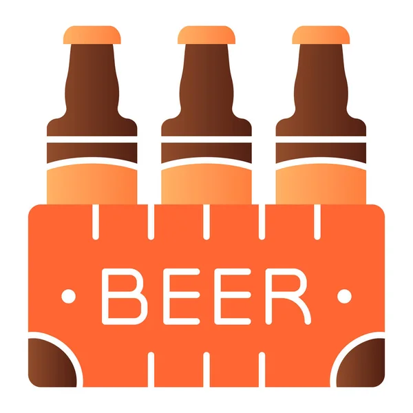 Koffer mit Bier-Flach-Symbol. Packung bierfarbener Symbole im trendigen flachen Stil. Schachtel Bier-Gradienten-Design, entworfen für Web und App. Eps 10. — Stockvektor