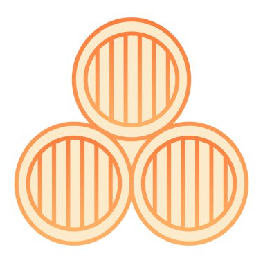 Üç varil düz ikon. Üç eski fıçı turuncu ikon, modaya uygun düz stil. Fıçı gradyan tasarımı, web ve uygulama için tasarlanmış. Eps 10.