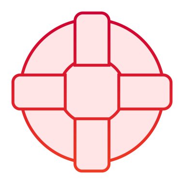 Lifebuoy düz simgesi. Yaşam halkası kırmızı simgeleri son moda düz stilde. Lifesaver gradyan tasarımı, web ve uygulama için tasarlandı. Eps 10.