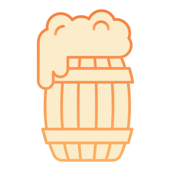 Barril de cerveza icono plano. barril de madera con iconos de color naranja espuma en estilo plano de moda. Diseño de estilo de gradiente de pub, diseñado para web y aplicación. Eps 10 . — Archivo Imágenes Vectoriales