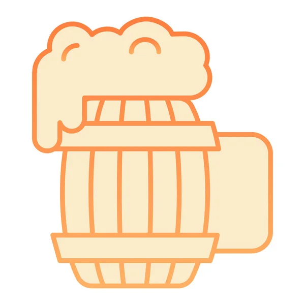 Taza de madera de cerveza icono plano. Iconos artesanales de cerveza naranja en estilo plano de moda. Taza Ale con diseño de estilo gradiente de espuma, diseñada para web y aplicación. Eps 10 . — Archivo Imágenes Vectoriales