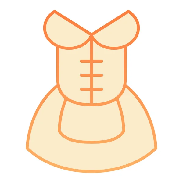 Německá žena šaty ploché ikony. Bavorské ženské šaty oranžové ikony v módním plochém stylu. Tradiční design německého gradientu, určený pro web a aplikaci. Eps 10. — Stockový vektor
