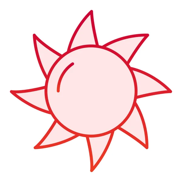 Płaska ikona słońca. Słoneczne czerwone ikony w modnym płaskim stylu. Letni gradientowy styl projektowania, przeznaczony do sieci web i aplikacji. Eps 10. — Wektor stockowy