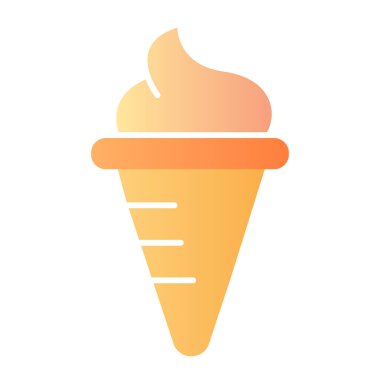 Dondurma külahı düz simge. Düz moda yaz dondurulmuş tatlı renkleri simgeleri. Tatlı abur cubur gradyan tarzı tasarım, ağ ve uygulama için tasarlanmış. Eps 10.