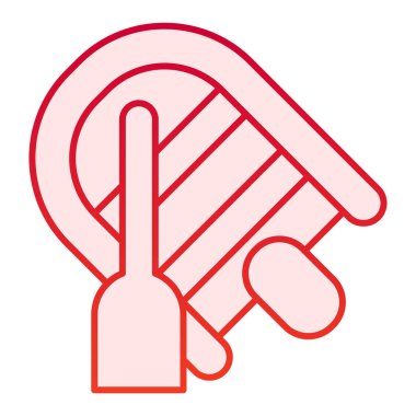 Şişme teknenin düz simgesi. Su taşıma kırmızı simgeleri düz moda. Kürek eğimli lastik tekne, ağ ve uygulama için tasarlanmış. Eps 10.