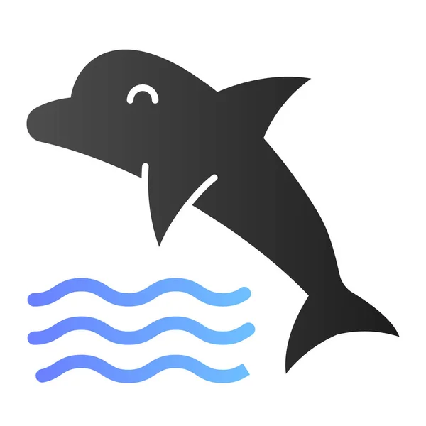 Icono plano delfín. Iconos de color animal acuático en estilo plano de moda. Delfín saltando en el diseño de estilo gradiente de agua, diseñado para la web y la aplicación. Eps 10 . — Vector de stock