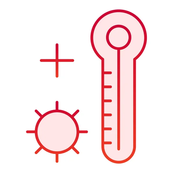 Thermometer flat icon. Temperature scale red icons in trendy flat style. Temperature degree gradient style design, designed for web and app. Eps 10. — Stock Vector